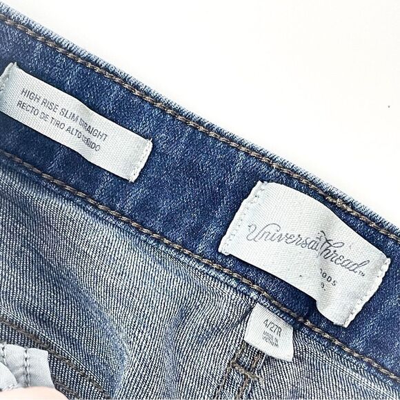 🍋 Universal Thread • Women High-Rise Slim Straight Jeans Size 4/27R Medium Wash - Picture 3 of 6